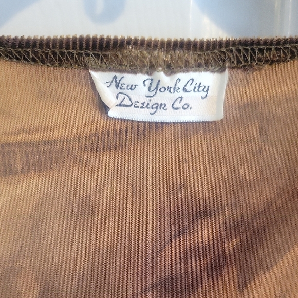 New York City Design Company Boho Metallic Velvet Crop Lace-Up Top - Rich Brown - Picture 2 of 5